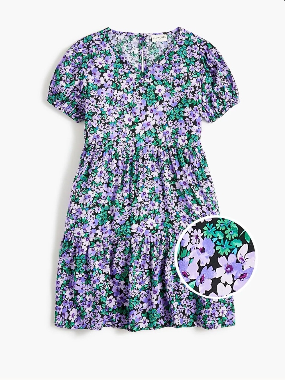 Crewcuts Purple Floral Dress Size 3